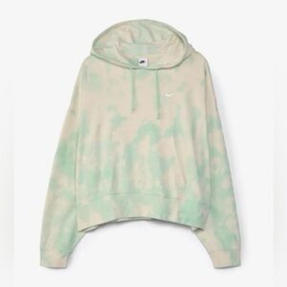 Nike Tie-Dye Hoodie in Mint Green and Cream